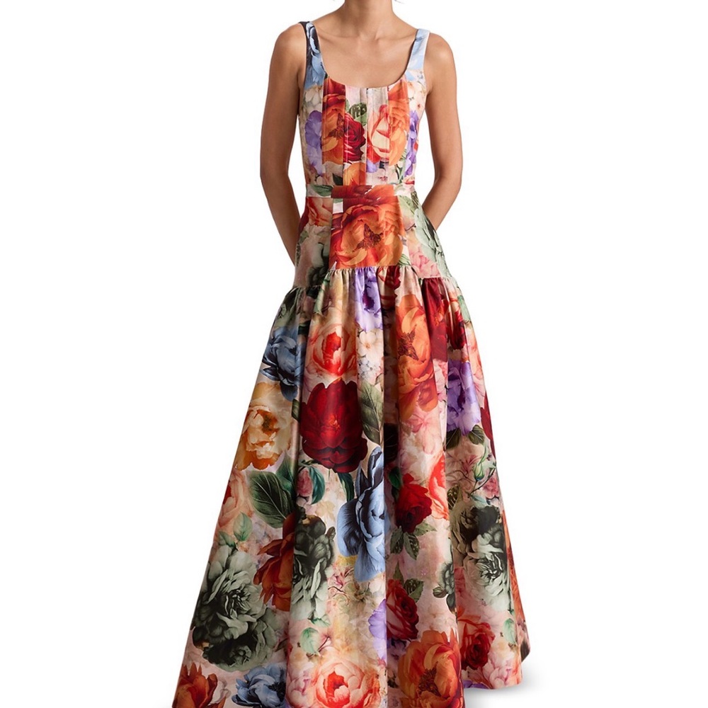 Alice + Olivia Multicolor Floral Diana Dress Gown